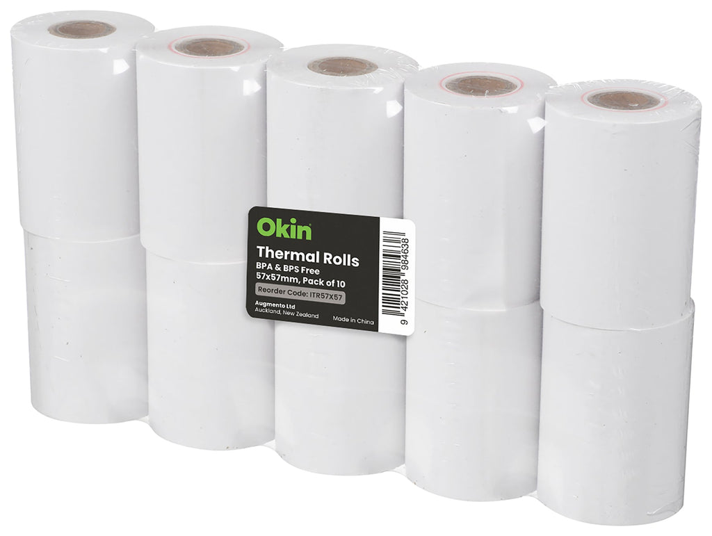 57mm x 57mm Thermal Paper Roll x Pack of 10 Rolls, Eftpos Receipt Roll ...