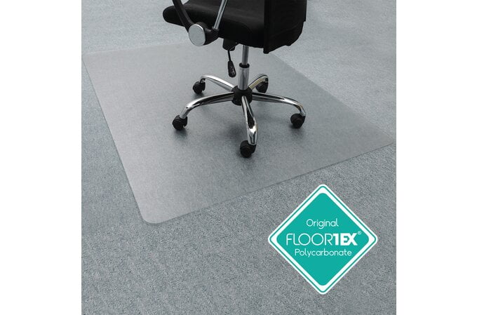 Floortex Polycarbonate Chair Mat for Deep Pile Carpet 90cm x 121cm AOACCMFLPG0001