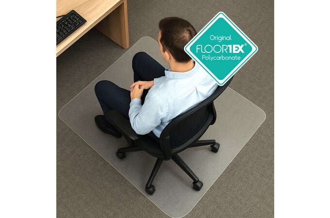 Floortex Polycarbonate Chair Mat for Hard Floors 116cm x 150cm AOACCMFLPS0002