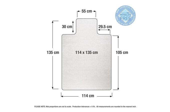 Floortex Clear PVC Chair Mat for Low Pile Carpet 114cm x 135cm AOACCMFLVG0002
