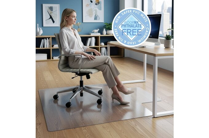 Floortex Clear PVC Chair Mat for Hard Floors 90cm x 121cm AOACCMFLVS0001