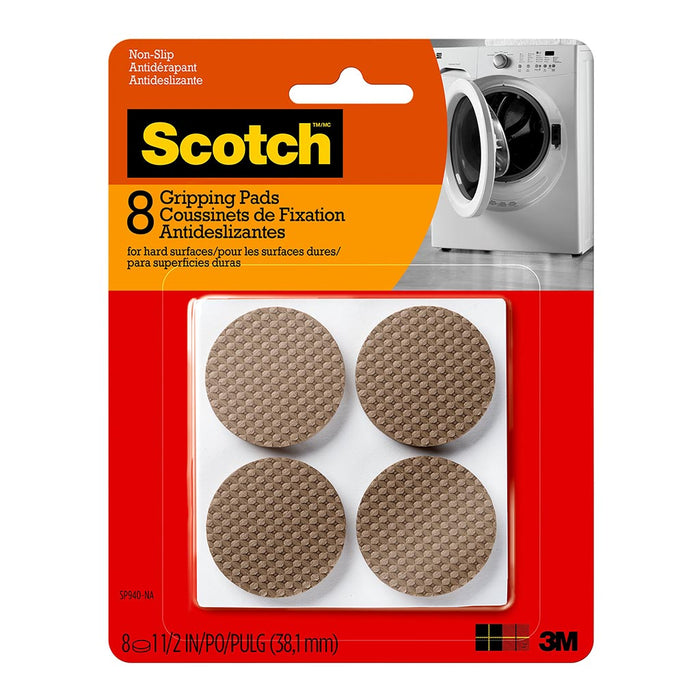 Scotch Gripping Pads, 3.8cm Round Brown, Pack of 8