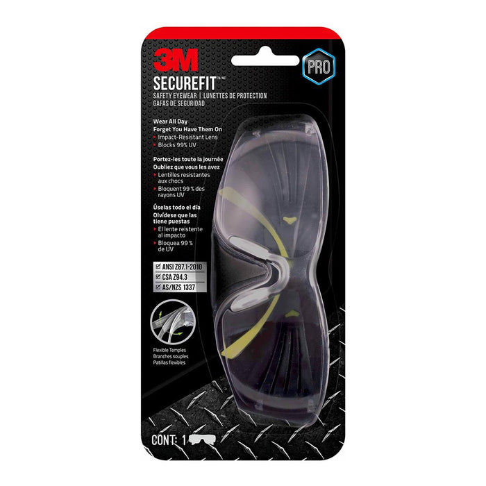 3M SecureFit Eye Protection, Clear (SF400C-WV-6-PS)