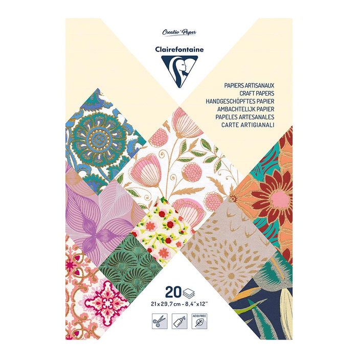 Clairefontaine Artisan Paper Pad, Best of Colours, A4, 20 Sheets