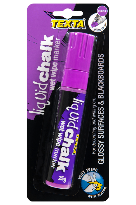 Texta Liquid Chalk Marker Wet Wipe Purple