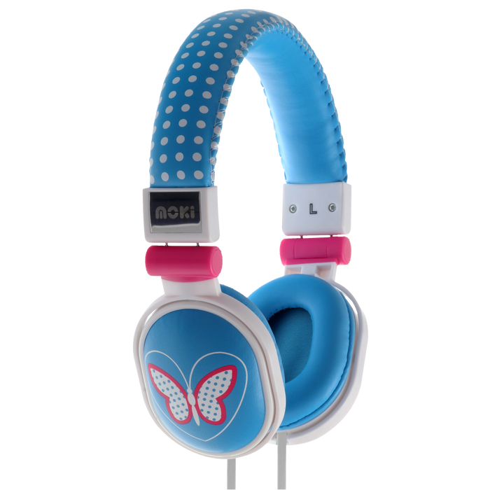 Moki Popper On-Ear Headphones - Butterfly Blue