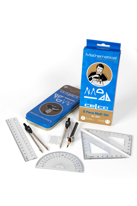 Celco 8 Piece Maths Set In Metal Case