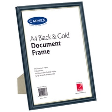 A4 Document Frame Black & Gold