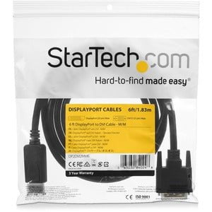 6 ft DisplayPort to DVI Adapter Cable - M/M - DisplayPorty to DVI Converter Cable - 6 Foot DP to DVI Cable - 1920x1200 / 1080p IM1617284