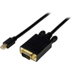 6 ft Mini DisplayPort to VGA Active Adapter Converter Cable - 6 foot mDP to VGA Video Adapter Converter - Mini DP to VGA Cable for Mac or PC 1920x1200 - Black IM2482481