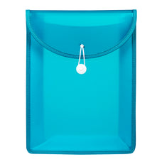 Marbig A4 Top Load Filing Pocket with Cord Closure Aqua
