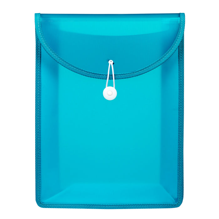 Marbig A4 Top Load Filing Pocket with Cord Closure Aqua