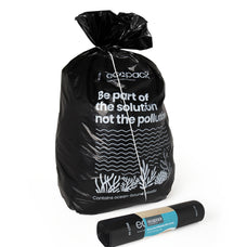 Plastic Bin Liners 60L XL Ocean, Black, 10 Rolls x 30's (300 bags)