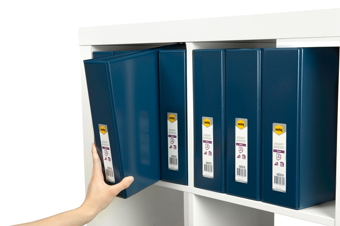 Marbig Overlay Insert Cover A4 Ring Binder 2/50 - Blue