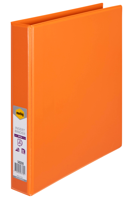 Marbig Overlay Insert Cover A4 Ring Binder 2/25 Orange