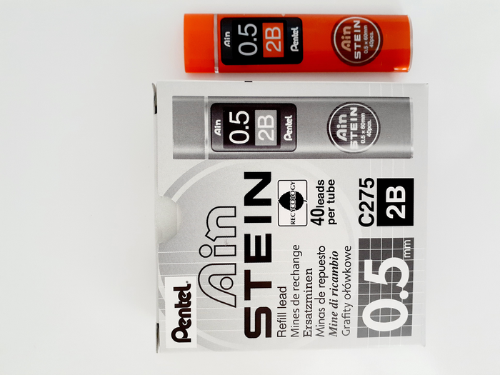 Pentel Ain Stein Refill Leads 2B 0.5mm 40's Tube x  12's pack