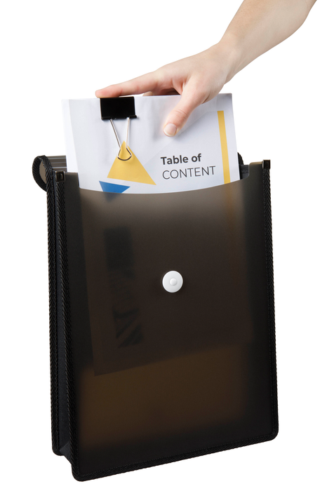 Marbig A4 Top Load Filing Pocket with Cord Closure Smoke