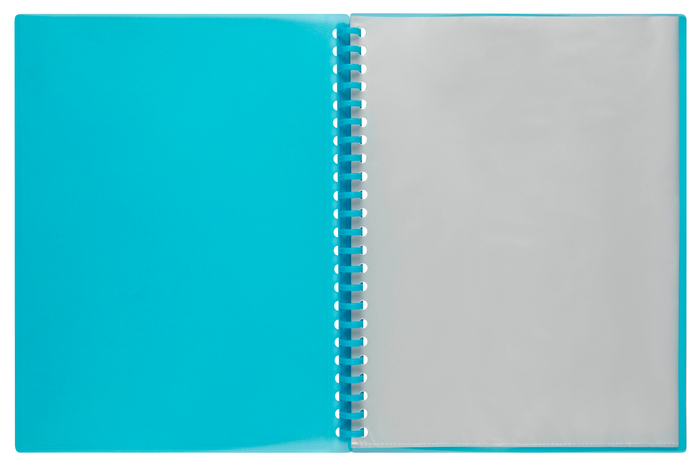 Marbig A4 20 Pocket Insertable Cover Refillable Display Book, Marine Cover