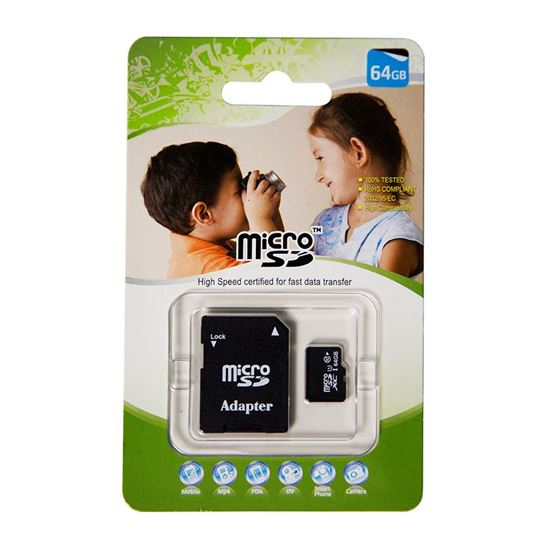 64GB Micro SD High-Speed Certified Flash Card with Adapter Designed to Meet the High Capacity, HD Audio & Video Requirement for the Latest Digital Cameras, DV Recorders, Mobile Phones, etc CDSDMICRO64G