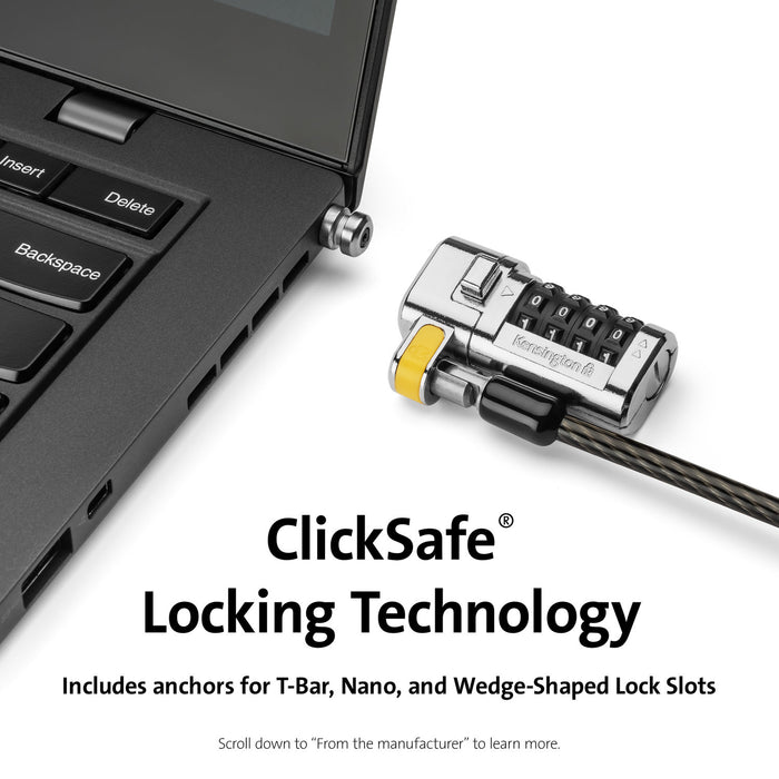 Kensington ClickSafe Universal Combination Laptop Lock