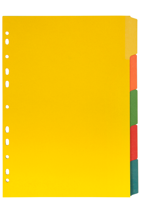 Marbig A4 Cardboard Indices/Divider, 5 Tabs, Erasable