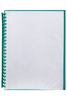 Marbig A4 20 Pocket Refillable Display Book, Clear Front, Green Backing