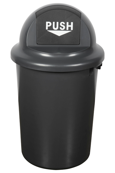 Cleanlink 60L Round Rubbish Bin with Lid, Grey