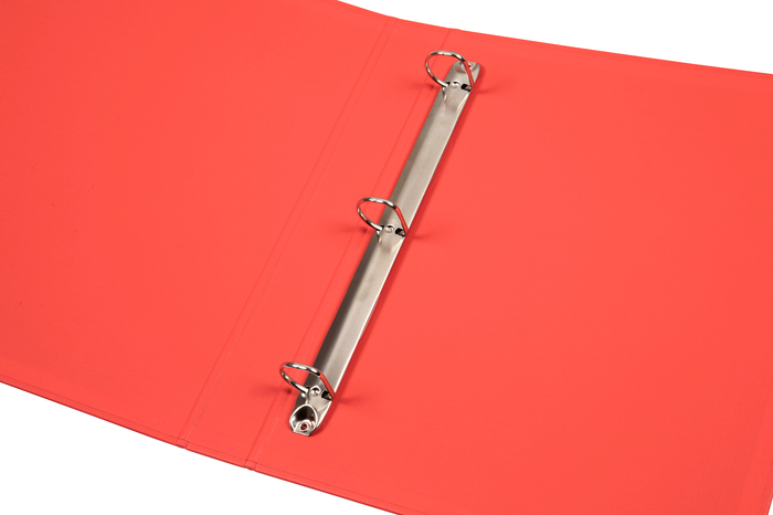 Marbig A4 PE Linen 25mm 3D Ring Binder, Red