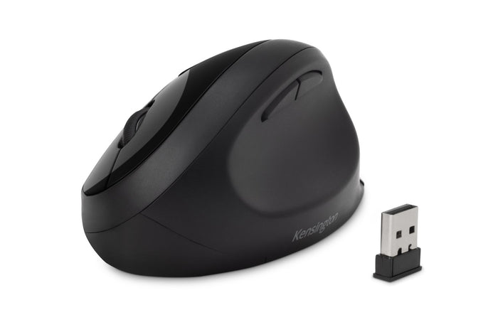 Kensington Pro Fit Ergo Wireless Mouse, Black, Built-in Wrist Rest, Five Buttons