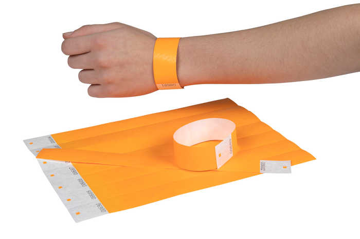 Rexel ID Wristbands, Fluoro Orange, 100's Pack