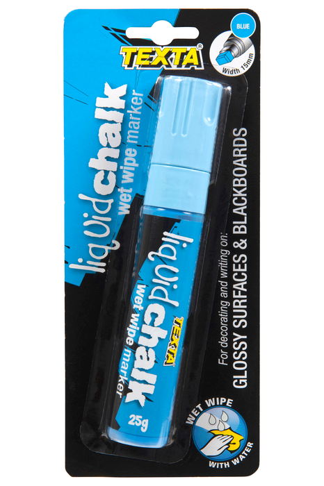 Texta Liquid Chalk Marker Wet Wipe Blue
