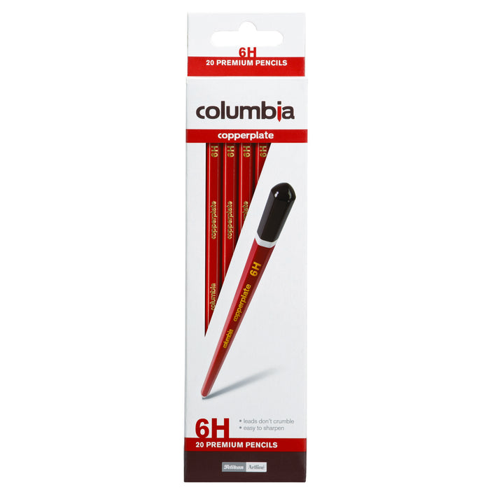 6H Pencil Columbia Copperplate - Hexagonal 20's Pack AO617006H
