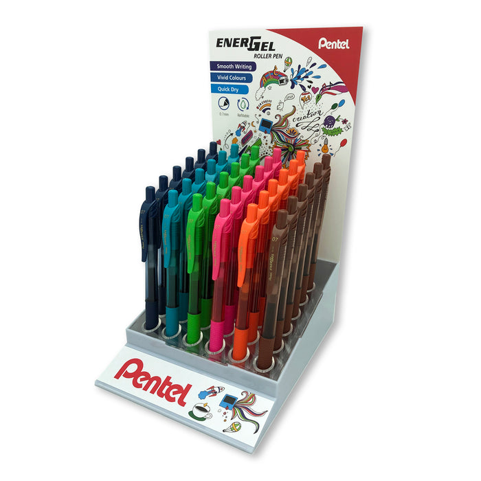 Pentel Energel-X Gel Roller Pen Retractable BL107 0.7mm New Colours - Pack of 36