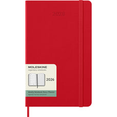 2026 Moleskine 130mm x 210mm Hard Cover Diary plus Notes, Week To View, Scarlet Red