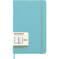 2026 Moleskine Diary 12 Month Weekly + Notes, Hard Cover, 210mm x 190mm Large, Aquamarine