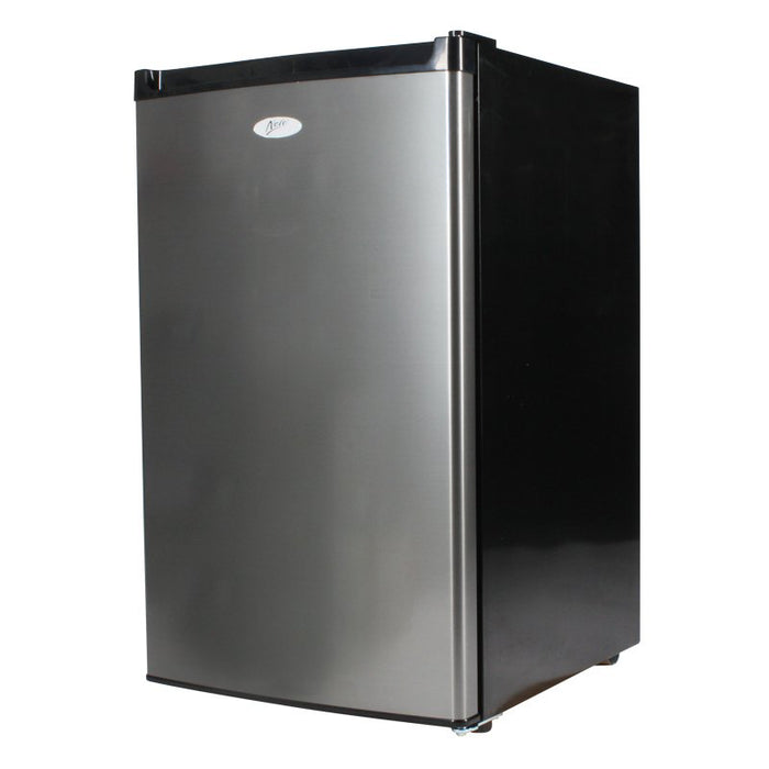 Nero 125L Fridge and Freezer, Stainless Steel/Black