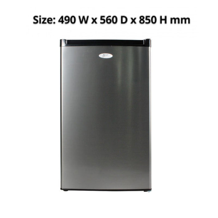 Nero 125L Fridge and Freezer, Stainless Steel/Black