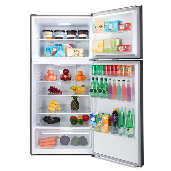 Nero 480L Fridge and Freezer, Brushed Stainless Steel