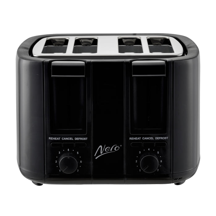 Nero 4 Slice Black Toaster