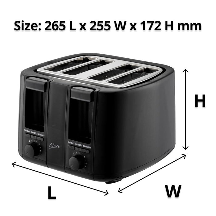 Nero 4 Slice Black Toaster