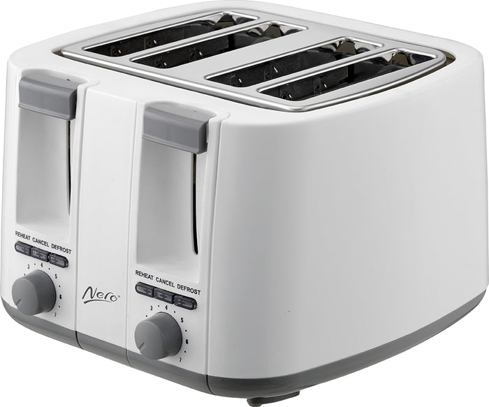 Nero 4 Slice White Toaster
