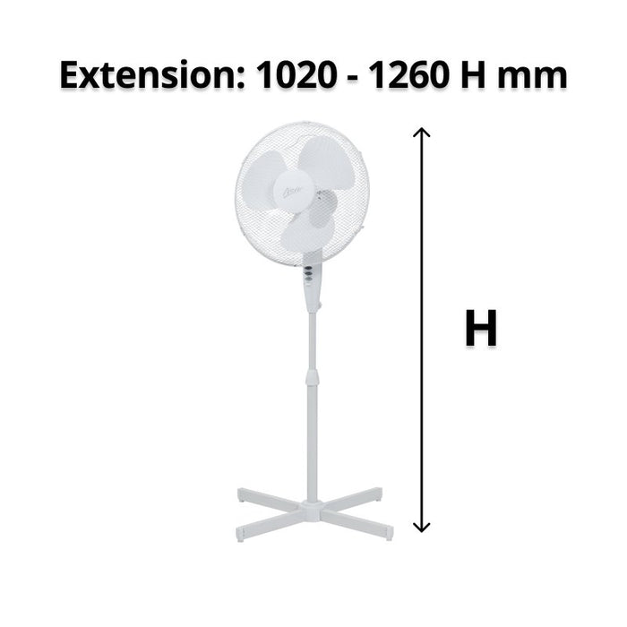 Nero White Pedestal Fan, 40cm