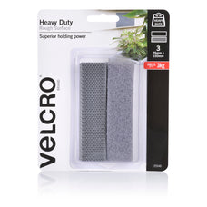 Velcro 25mm x 100mm Grey Heavy Duty Rough Surface Hook & Loop 3's pack