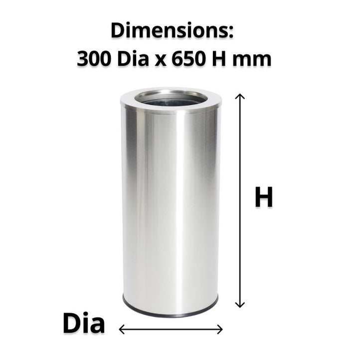 Compass 45L Stainless Steel Tidy Bin with Galvanised Liner with Handle