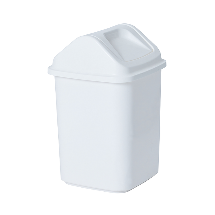 Compass 20L Rectangular Plastic Swing Top Bin White