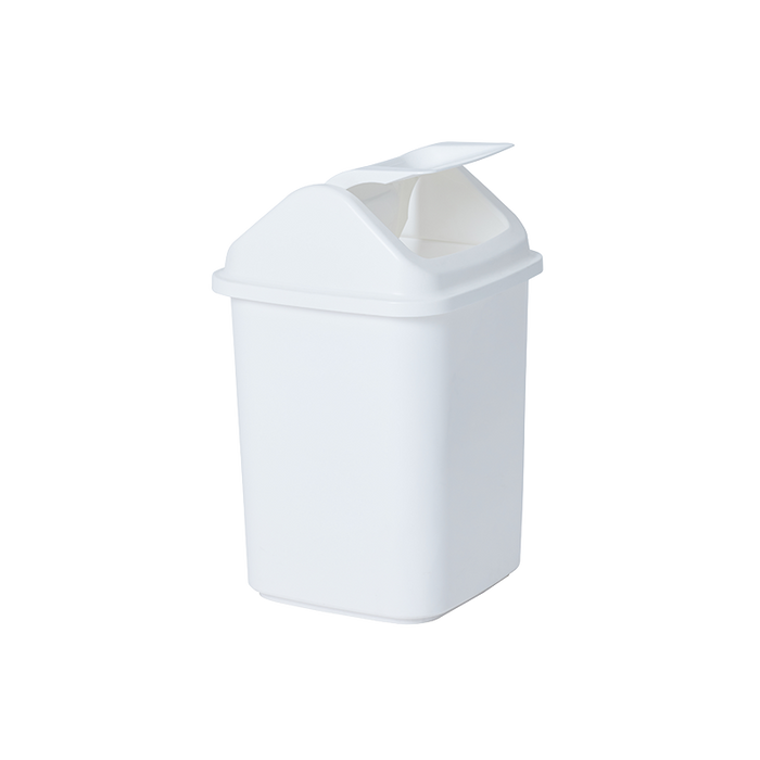 Compass 20L Rectangular Plastic Swing Top Bin White