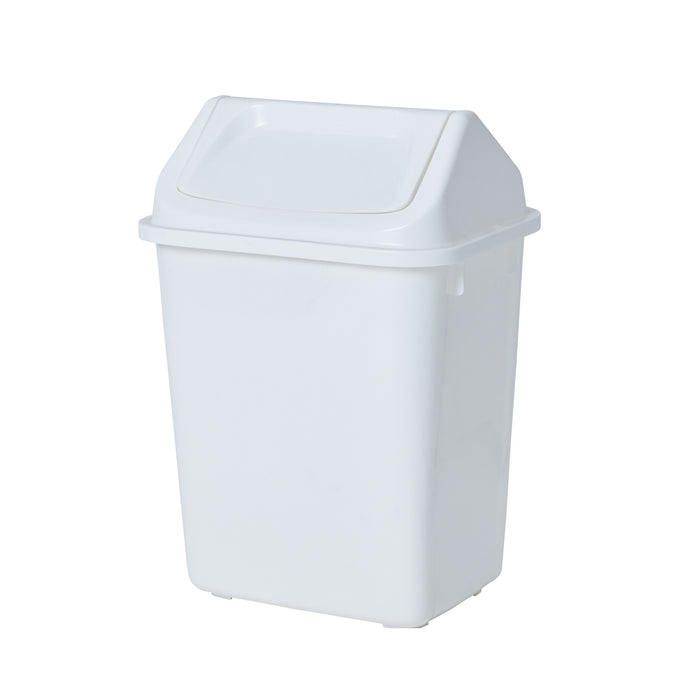 Compass 38L Rectangular Plastic Swing Top Bin White