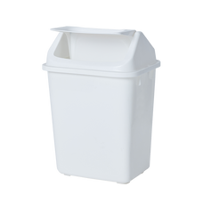 Compass 38L Rectangular Plastic Swing Top Bin White