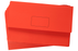 Marbig Foolscap Cardboard Document Wallet, 30mm Gusset, Red, 10's pack
