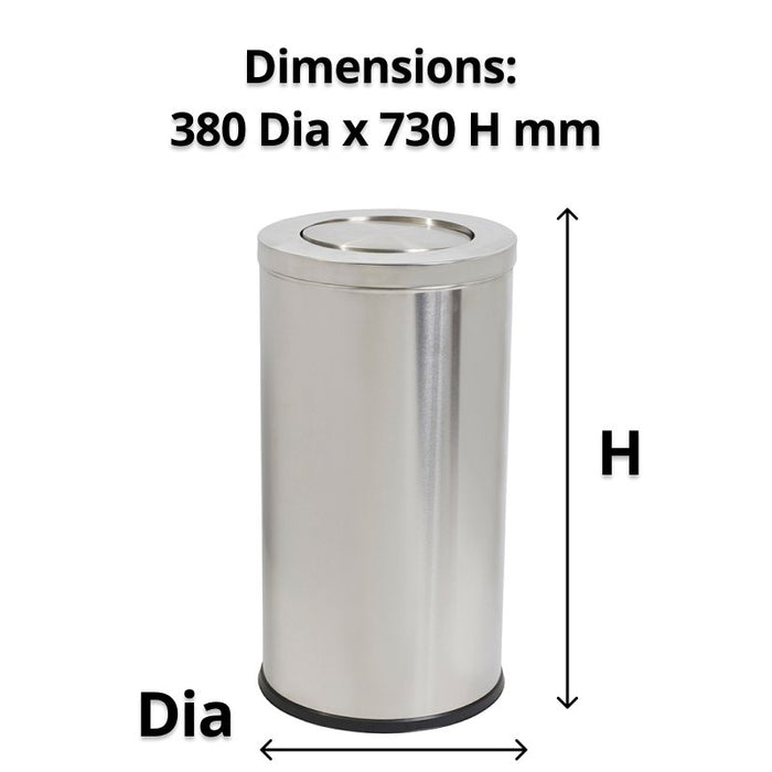 Compass 62L Stainless Steel Round Swing Top Bin